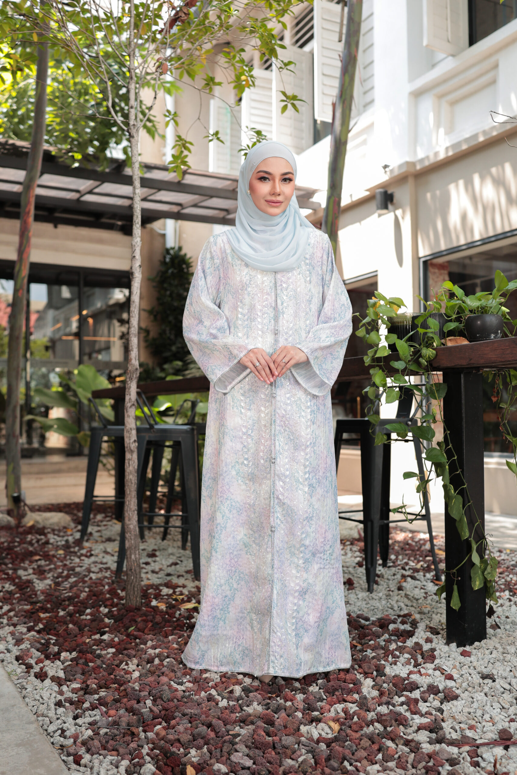 Serene Jalabiya - Pastel Blue - Image 5