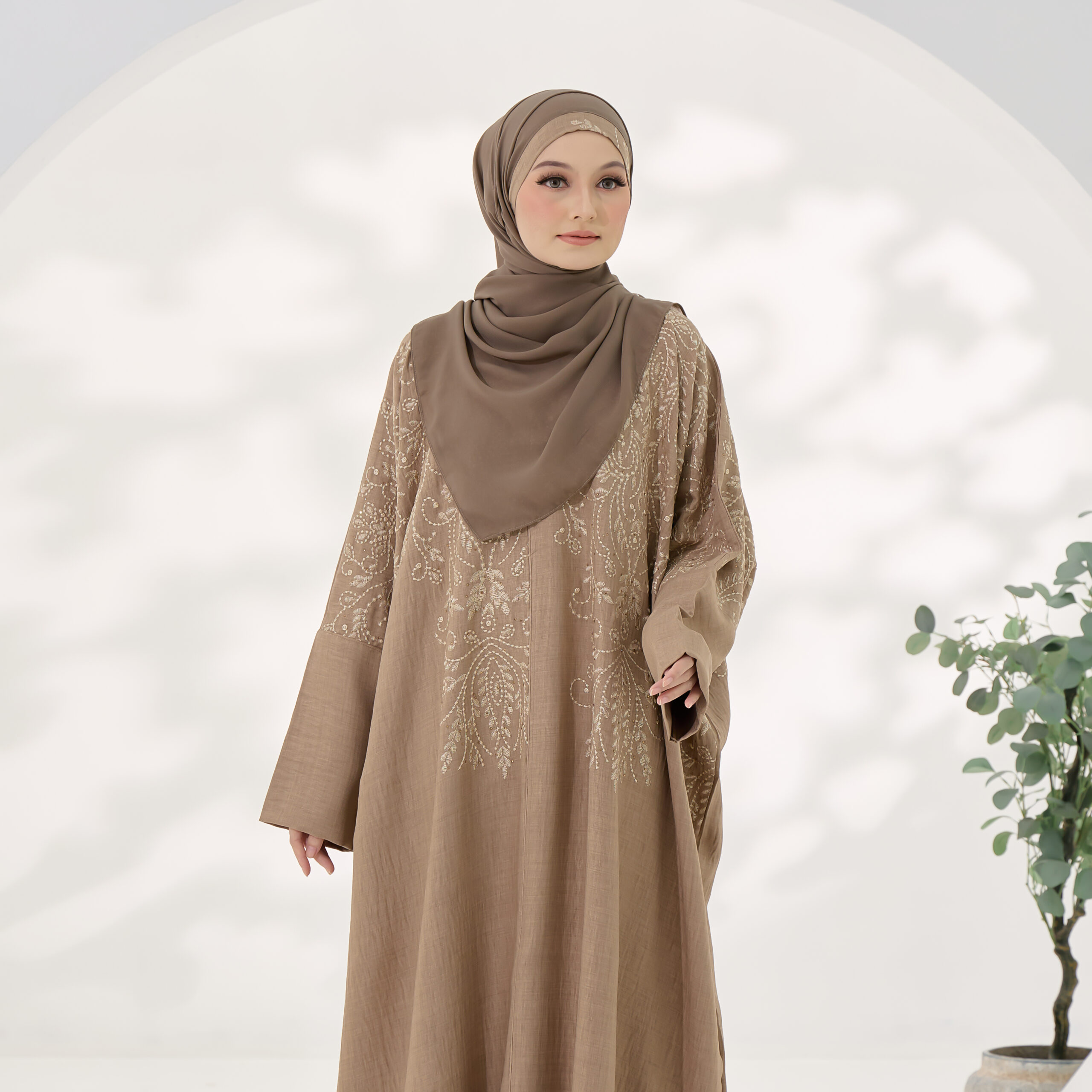 Damask in Camel Brown